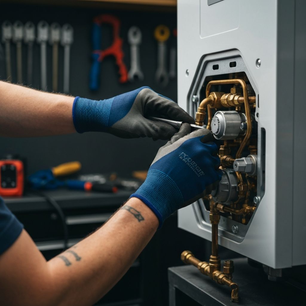 Expert gas engineer at work